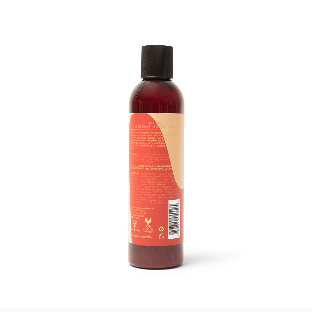 As I Am Jamaican Black Castor Oil Leave-in Conditioner 237ml. A brown plastic bottle with a black screw cap.
