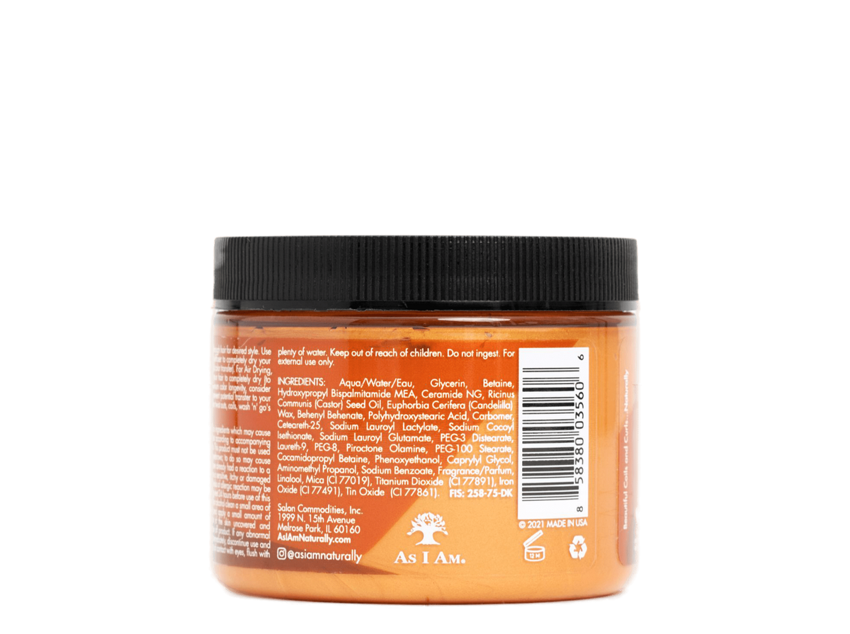 As I Am Curl Color Temporary Color Gel in Bold Gold, 182 grams. The image shows the ingredient list and other product information on the label.