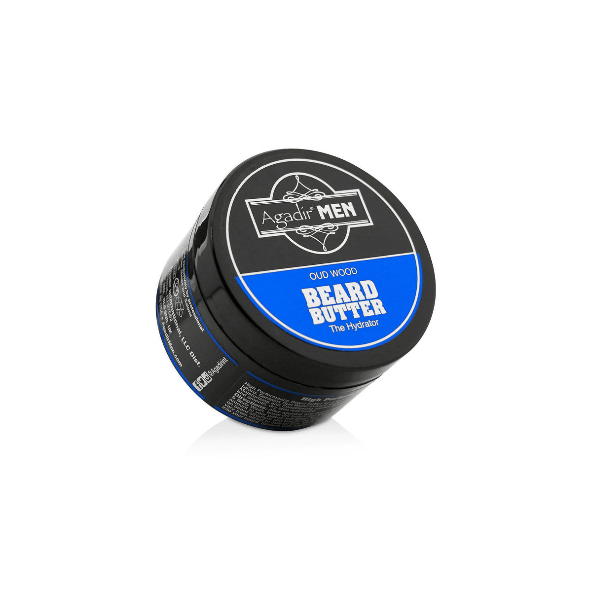 Agadir Men Oud Wood Beard Butter 85g. The product is designed to moisturize and style beards.