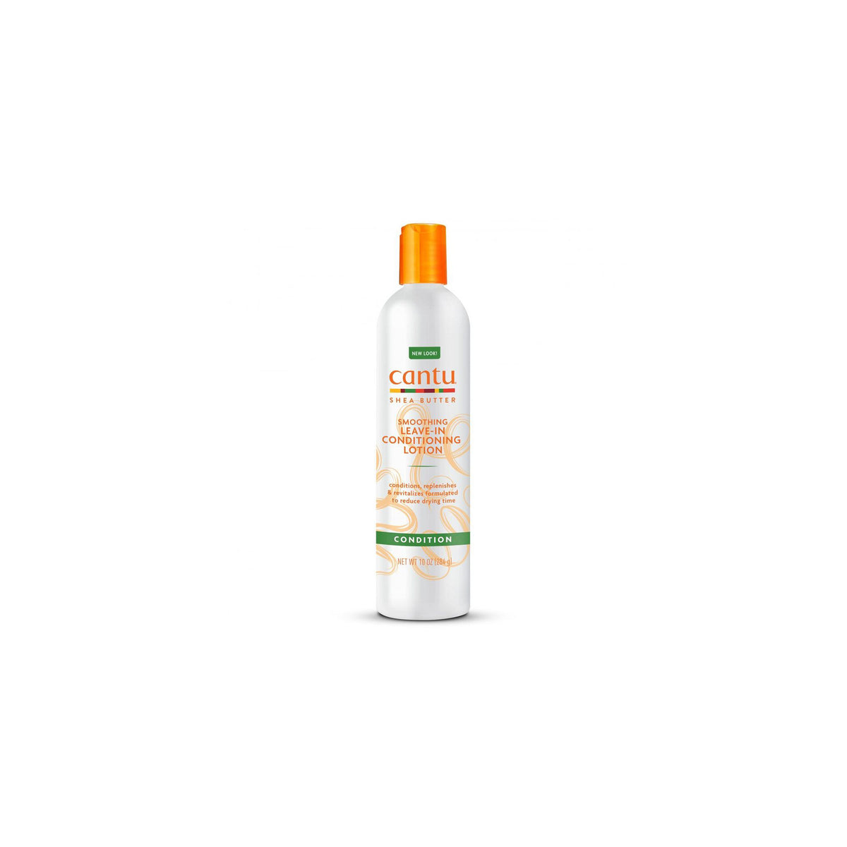 Bottle of Cantu Shea Butter Smoothing Leave-In Conditioning Lotion.
