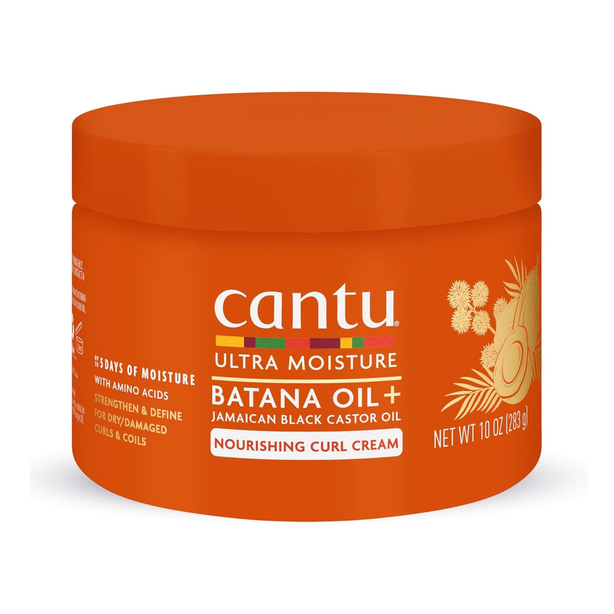 Orange Can Cantu Ultra Moisture Batana Oil+ Nourishing Curl Cream with Jamaican Black Castor Oil, 283g.