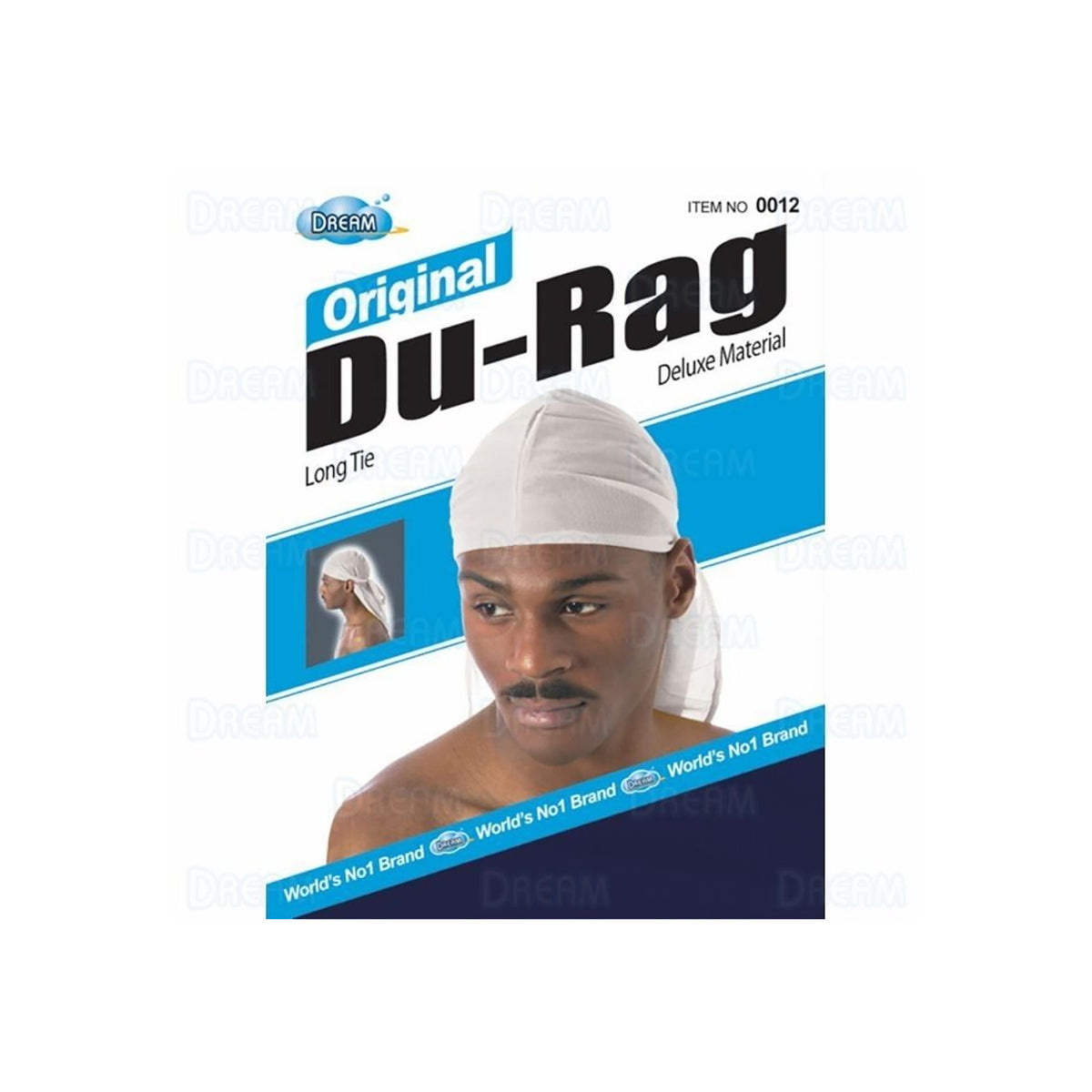 Dream World Original Du-Rag (dre012w) in white with long ribbons and deluxe material. Classic durag to maintain the hairstyle.