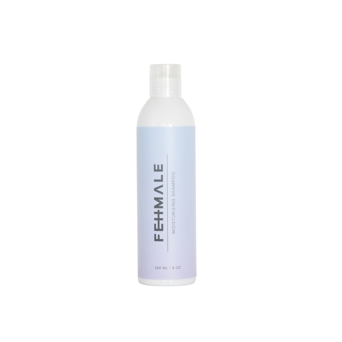 Light purple bottle of FEHMALE Moisturizing Shampoo 250 ml, designed for gentle and moisturizing hair care.