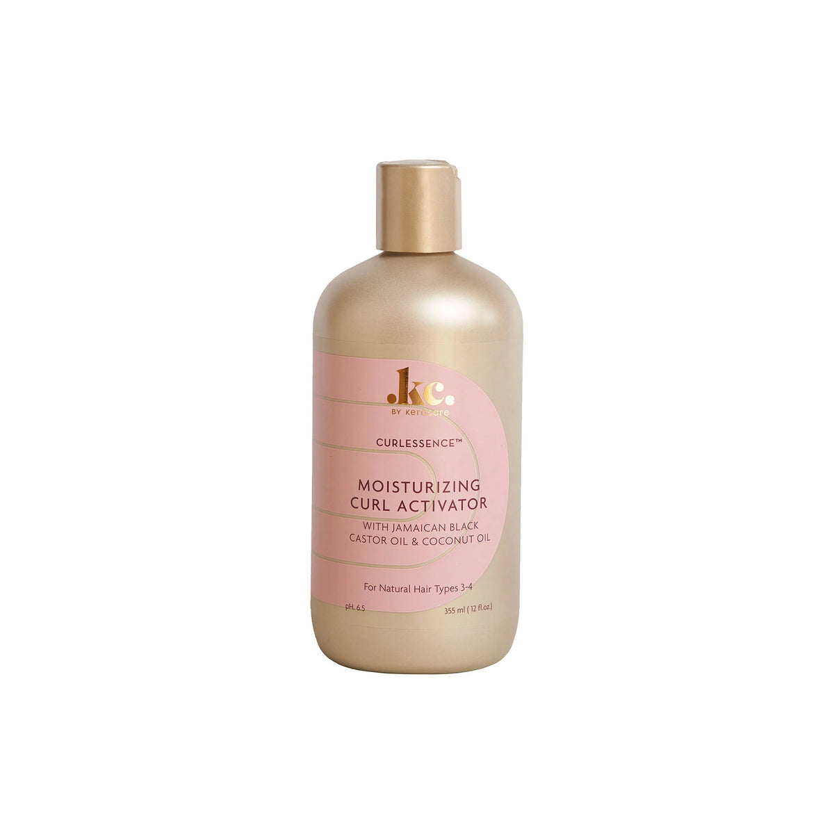 Keracare Curlessence Moisturizing Curl Activator for natural hair types 3-4, 355 ml bottle with gold cap.