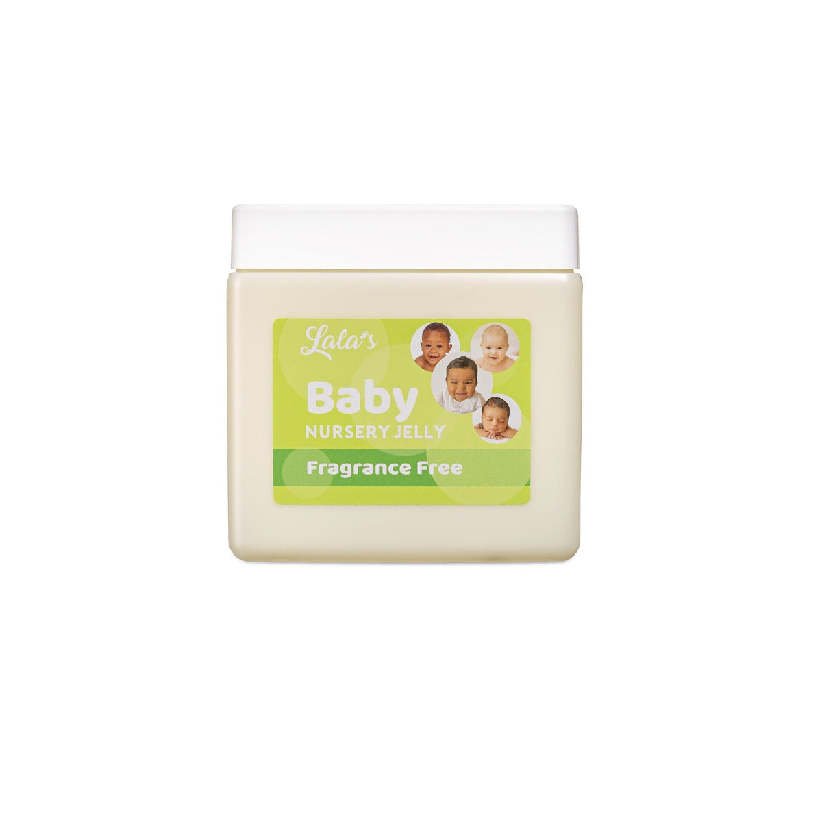 Container with Lala's Baby Nursery Jelly (368g), perfume-free and intended for baby care.
