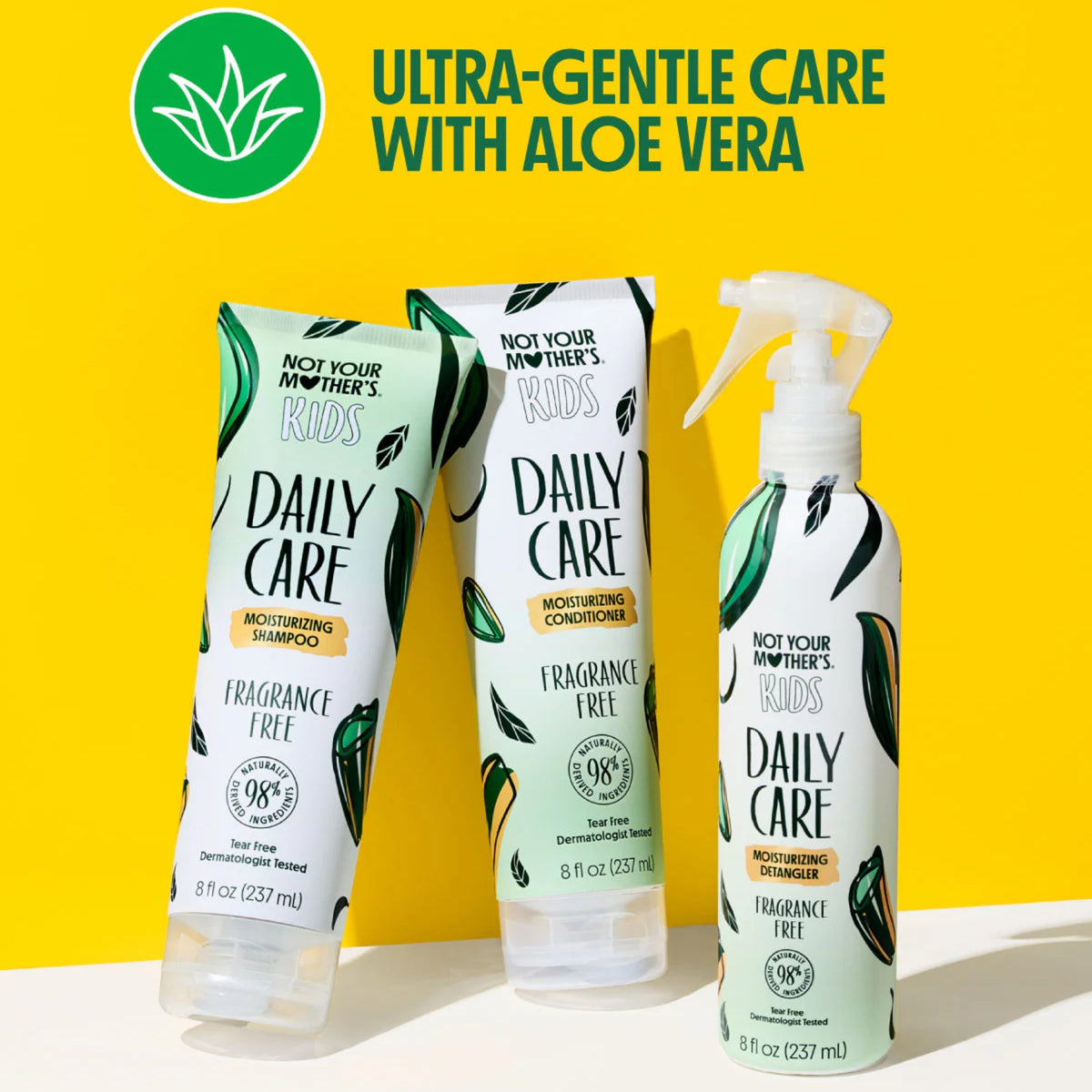 Not Your Mother's Kids Daily Care shampoo, conditioner and detangle with aloe vera, perfume-free ultra-gentle children's hair care.