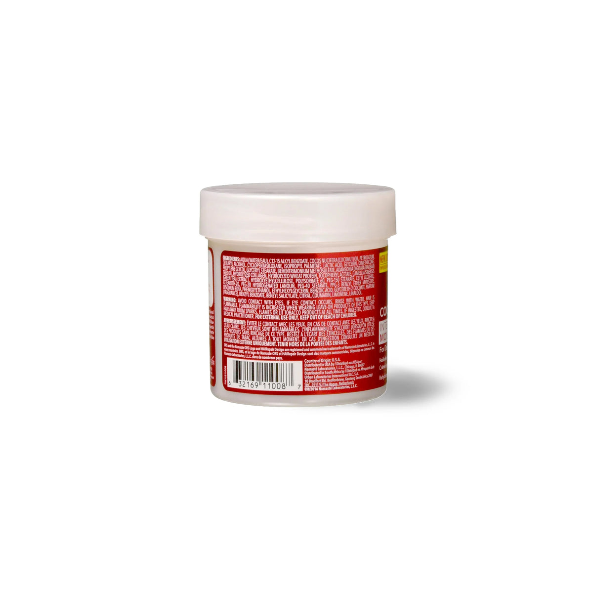 Back of ORS HAIRepair Coconut Oil & Baobab Anti-Breakage Conditioning Crème (142g) with information on ingredients and usage.