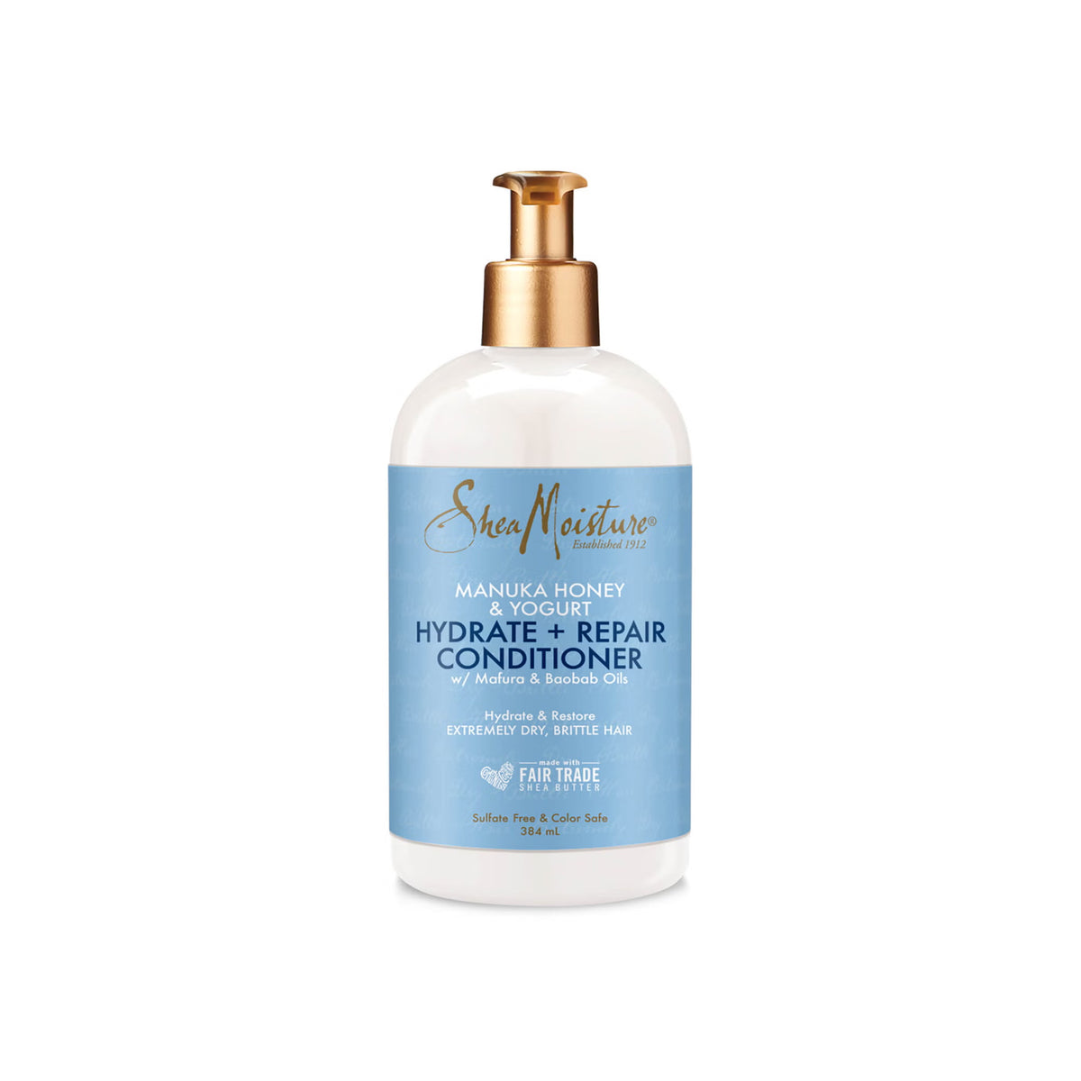 Shea Moisture Manuka Honey & Yogurt Conditioner with mafura and baobab oils. Hydrates and rebuilds dry hair.