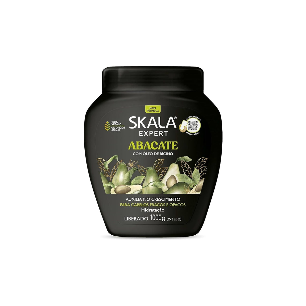 SKALA Expert Abacate (Avocado) with Ricino Oil 1000g. Vegan co-wash for weak and lackluster hair. Promotes hair growth and provides moisture.