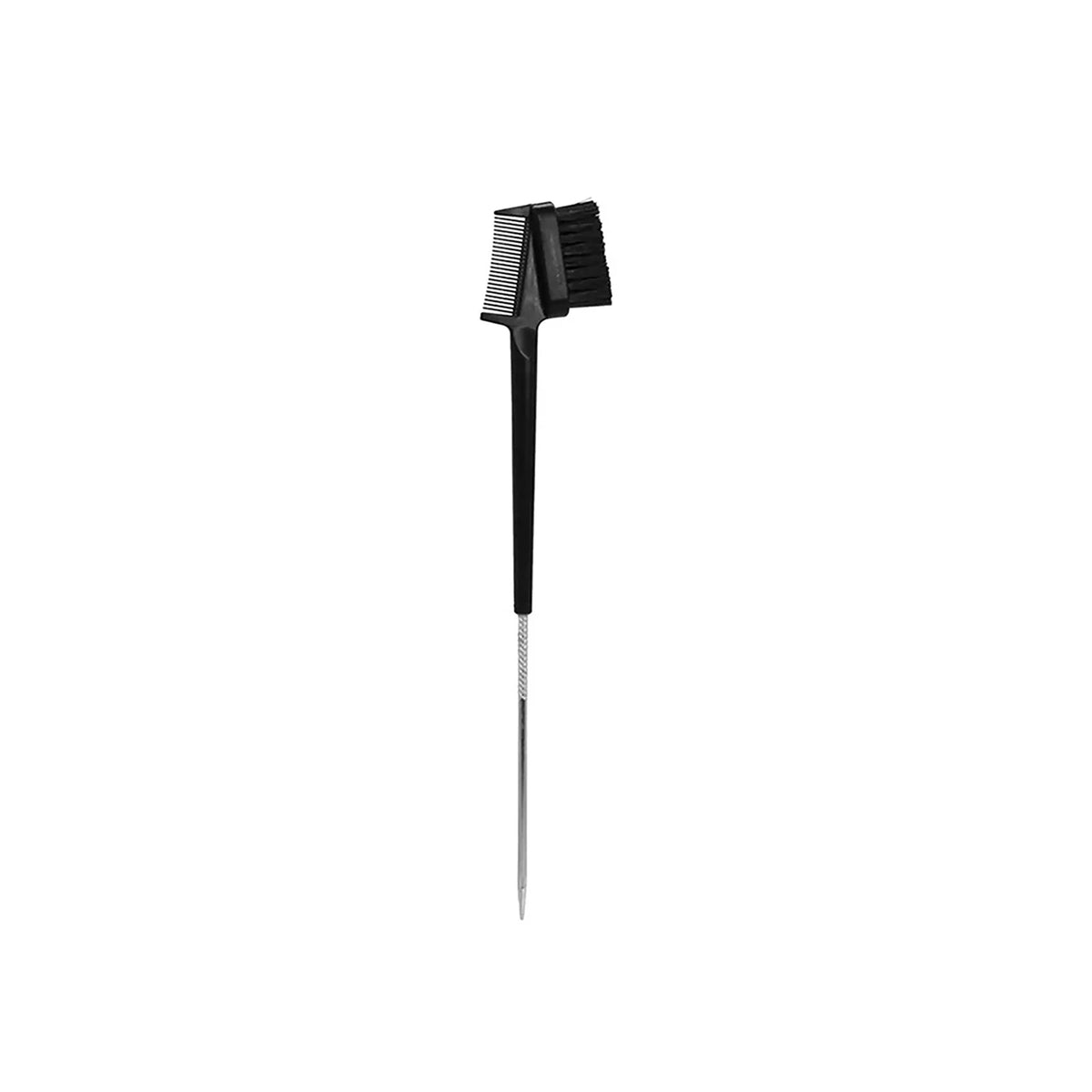 Black Smiel Hair Dye Brush W/Comb & Steel Handle with combined brush, comb and narrow steel handle for precise hair dyeing.