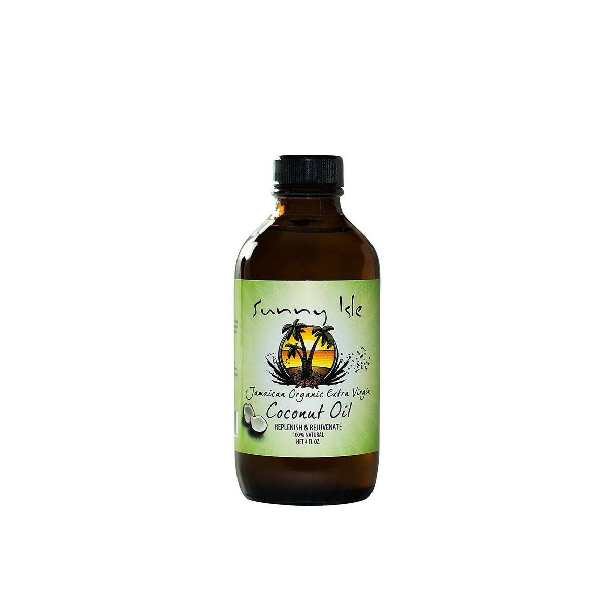 Sunny Isle Jamaican Organic Extra Virgin Coconut Oil (118 ml). 100% natural coconut oil for rebuilding and rejuvenation.