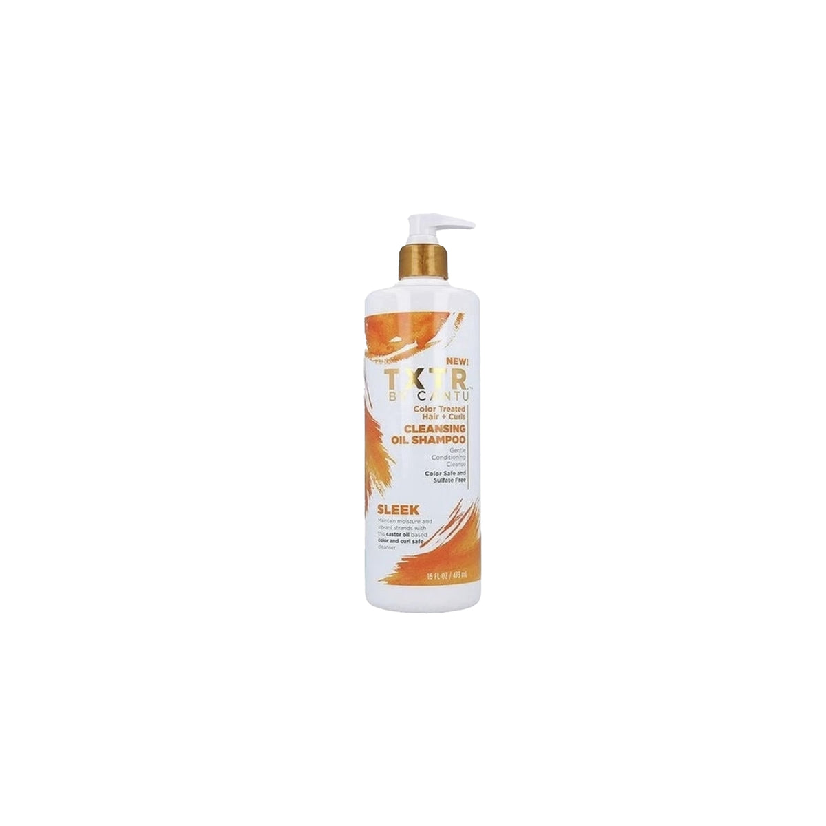 Cantu TXTR Sleek Cleansing Oil Shampoo (473 ml) for colour-treated curly hair.