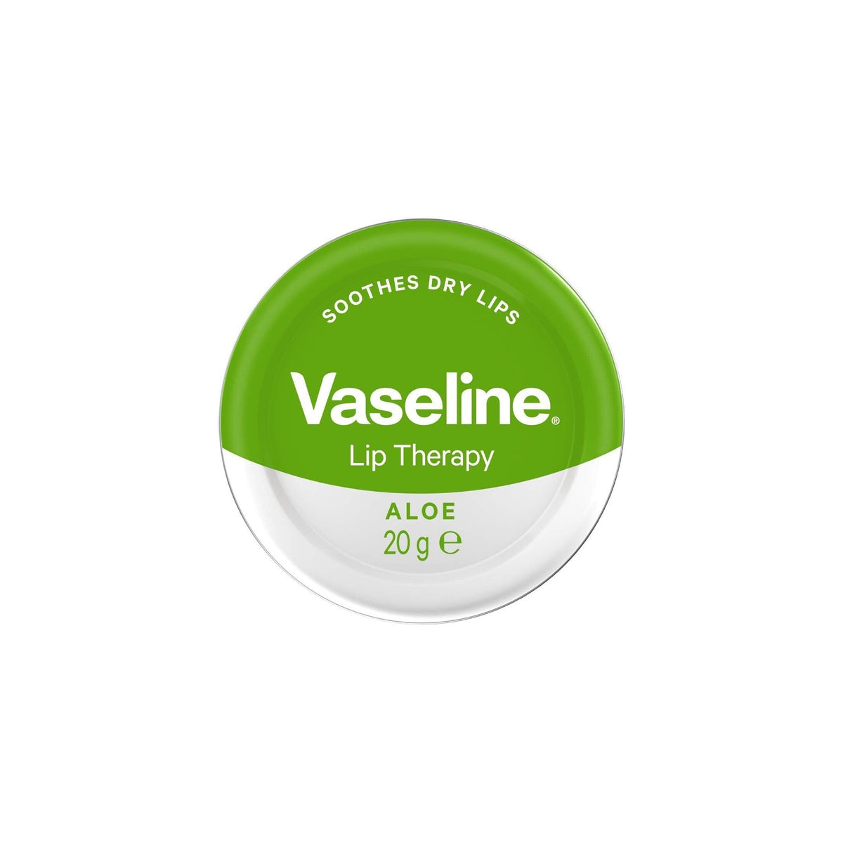 Vaseline Lip Therapy Aloe, 20 g – lip balm in green and white tin, which moisturizes and soothes dry lips with aloe vera. Gives a mild, nurturing effect and leaves the lips soft and protected.