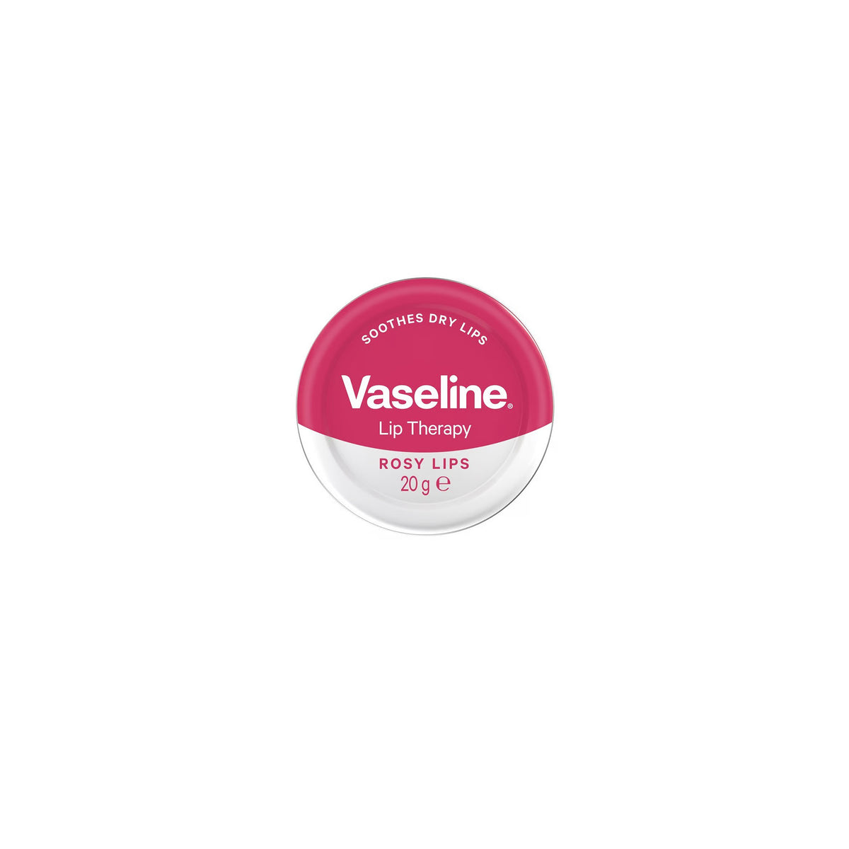 Vaseline Lip Therapy Rosy Lips, 20 g – a lip balm in a small pink and white tin that soothes dry lips and adds a touch of color and moisture.