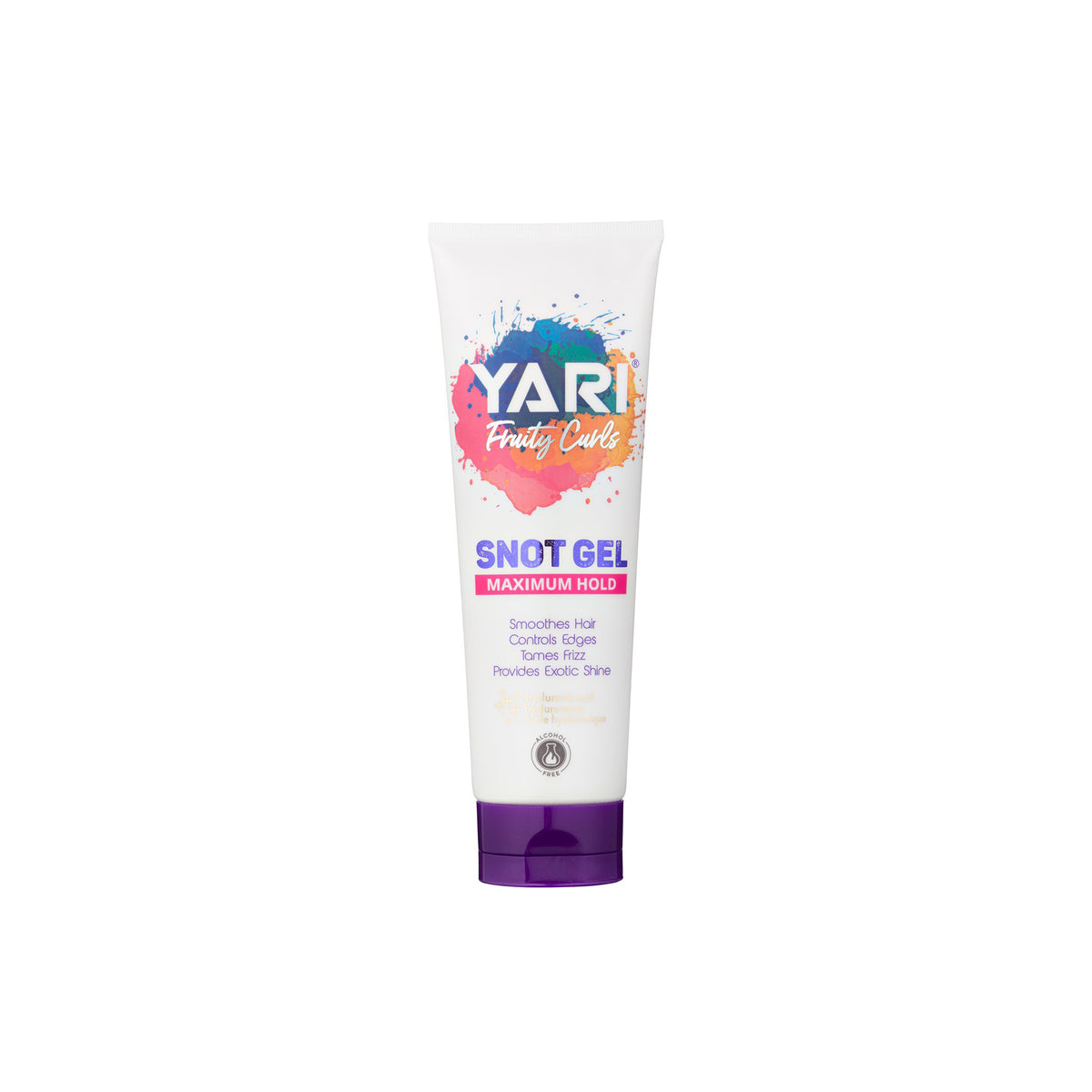 The product in the picture is Yari Fruity Curls Snot Gel in a 250 ml tube. It promises maximum hold, smooths the hair, controls edges, fights frizz and gives an exotic shine.